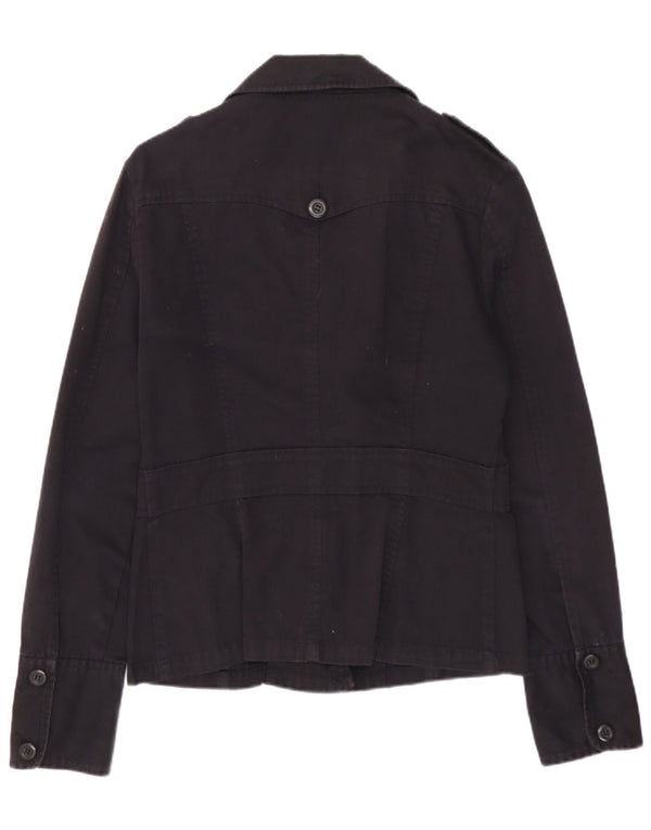 MAGAZZINO Giacca militare da donna UK 12 Cotone nero medio