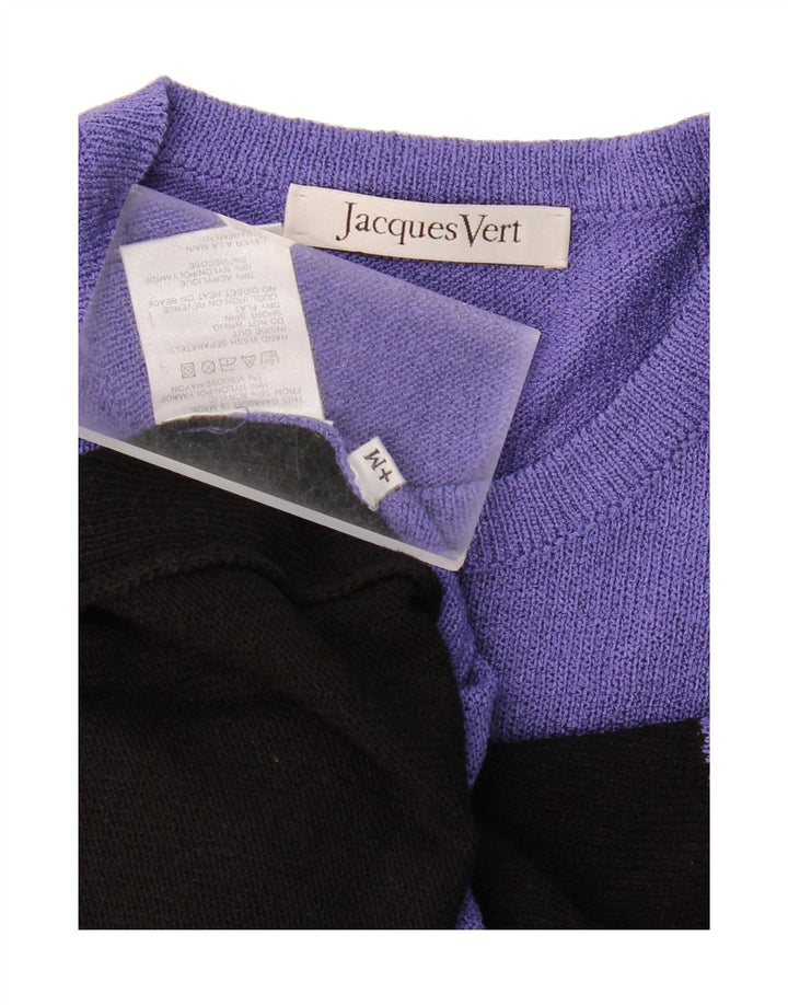 JAQUES VERT Womens Plus Size Crew Neck Jumper Sweater UK 14 Medium Purple Vintage Jaques Vert and Second-Hand Jaques Vert from Messina Hembry 