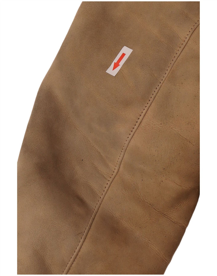 Cappotto in shearling vintage da donna UK 10 piccolo beige