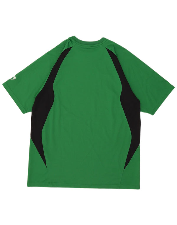 T-shirt da uomo Nike Top UK 42/44 Large Verde Colourblock in poliestere