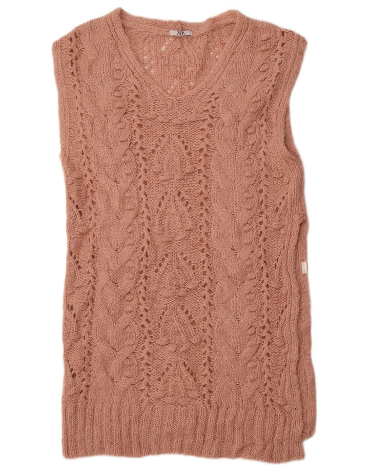 Canotta lunga da donna ZARA, canotta UK 16 grande rosa