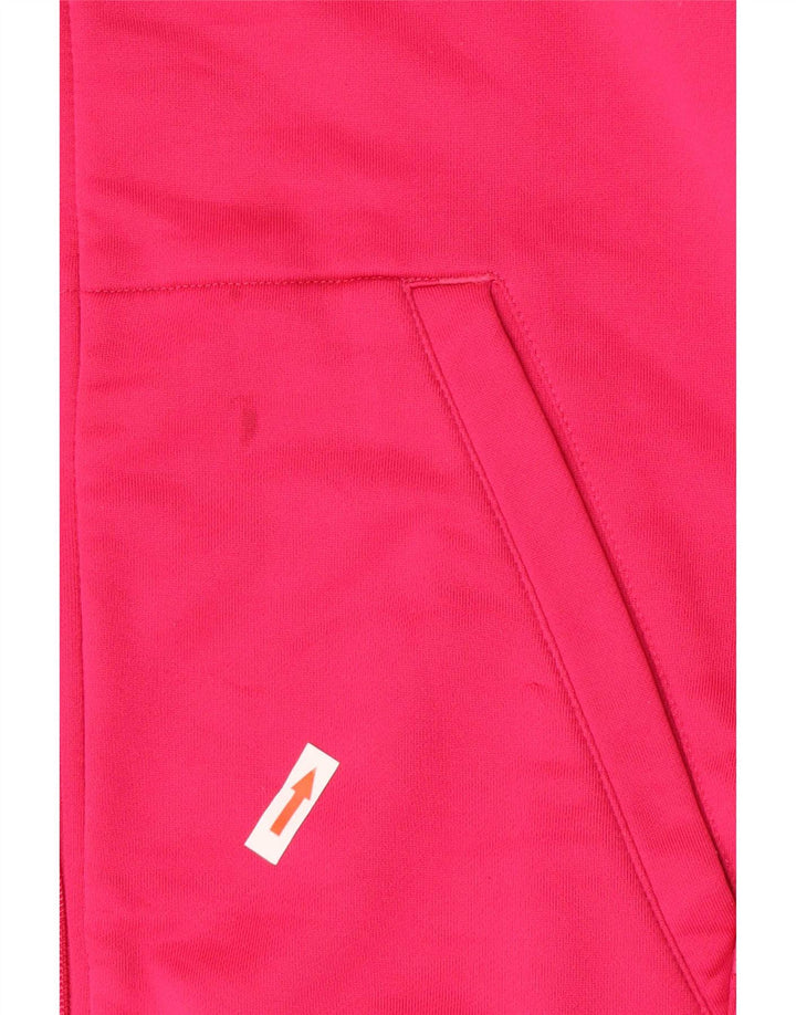 Felpa con cappuccio e zip da donna Adidas UK 12/14 Poliestere rosa medio