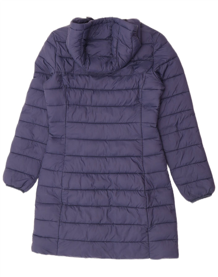 Cappotto imbottito con cappuccio da donna Tommy Hilfiger UK 10 Small Blu Navy in poliammide