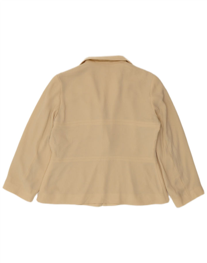 Giacca blazer a 2 bottoni da donna Zara US 14 XL poliestere beige