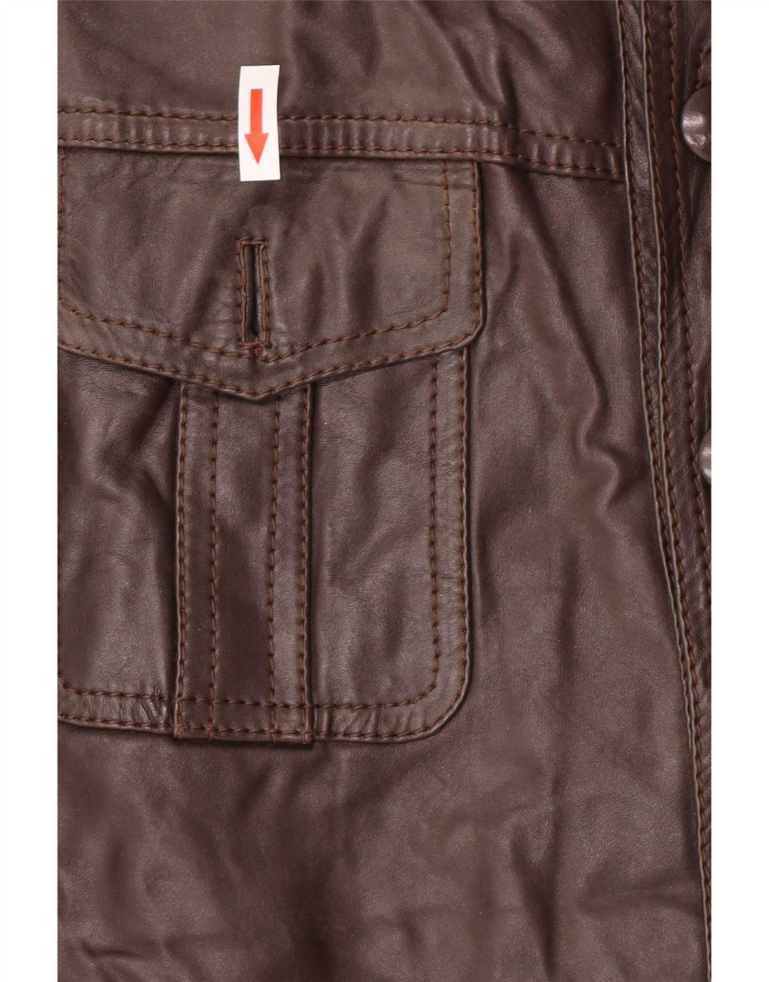 Giacca in pelle vintage da uomo UK 36 piccola marrone