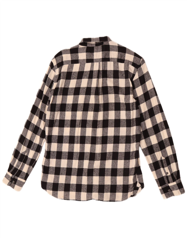 Camicia da uomo in flanella French Connection, cotone a quadri neri medi