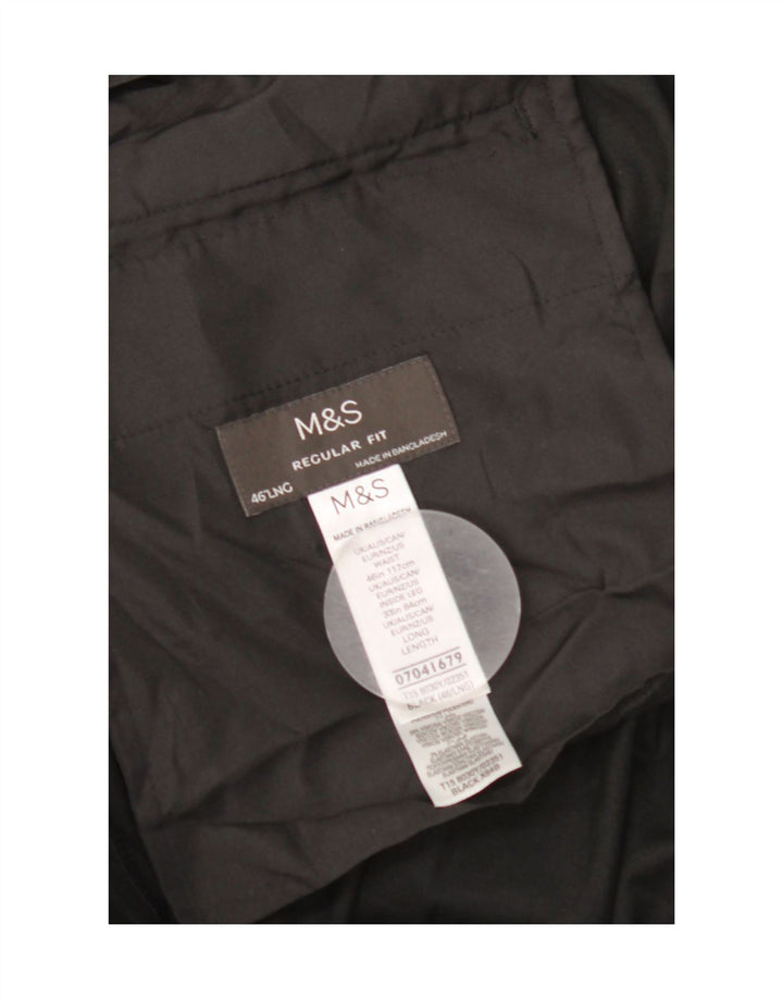Pantaloni da abito vestibilità regolare Marks & Spencer da uomo W46 L33 poliestere nero