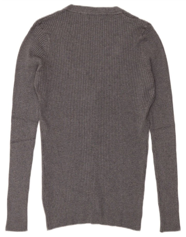 Maglione Cardigan Uomo Zara Viscosa Grigio Medio