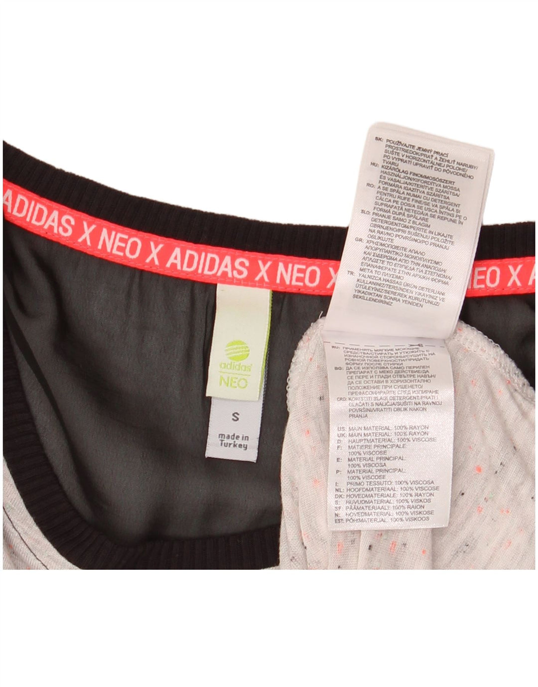 Abito T-shirt senza maniche da donna ADIDAS UK 10 Small Rayon color block grigio