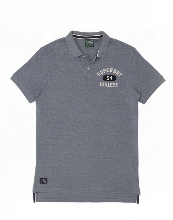 Polo grafica da uomo Superdry grande in cotone blu