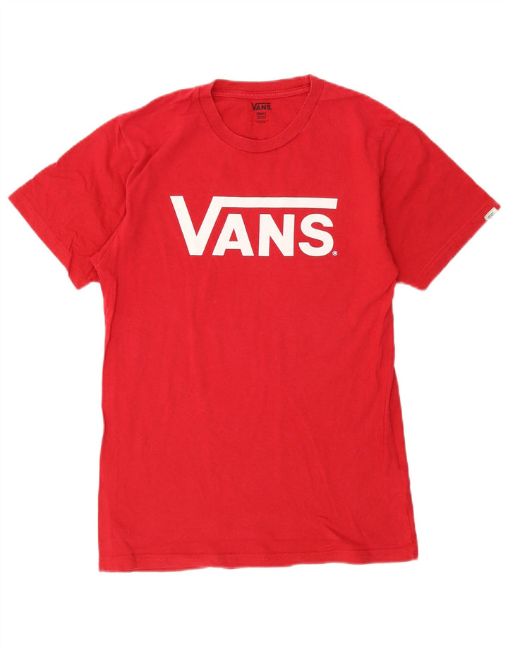 T-shirt grafica da uomo Vans Top piccola in cotone rosso
