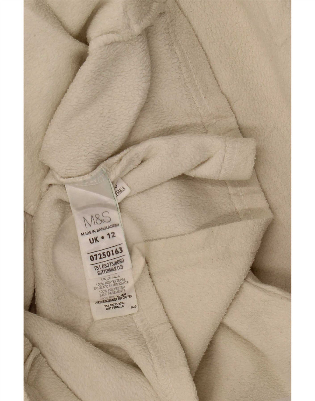 Giacca in pile da donna Marks & Spencer UK 12 Poliestere beige medio
