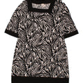 VINTAGE Womens Basic Dress UK 16 Large Black Animal Print Polyester Vintage Vintage and Second-Hand Vintage from Messina Hembry 