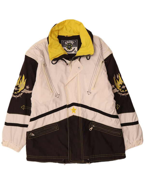 Giacca antipioggia grafica da uomo Killtec UK 40 Large Poliestere color block bianco
