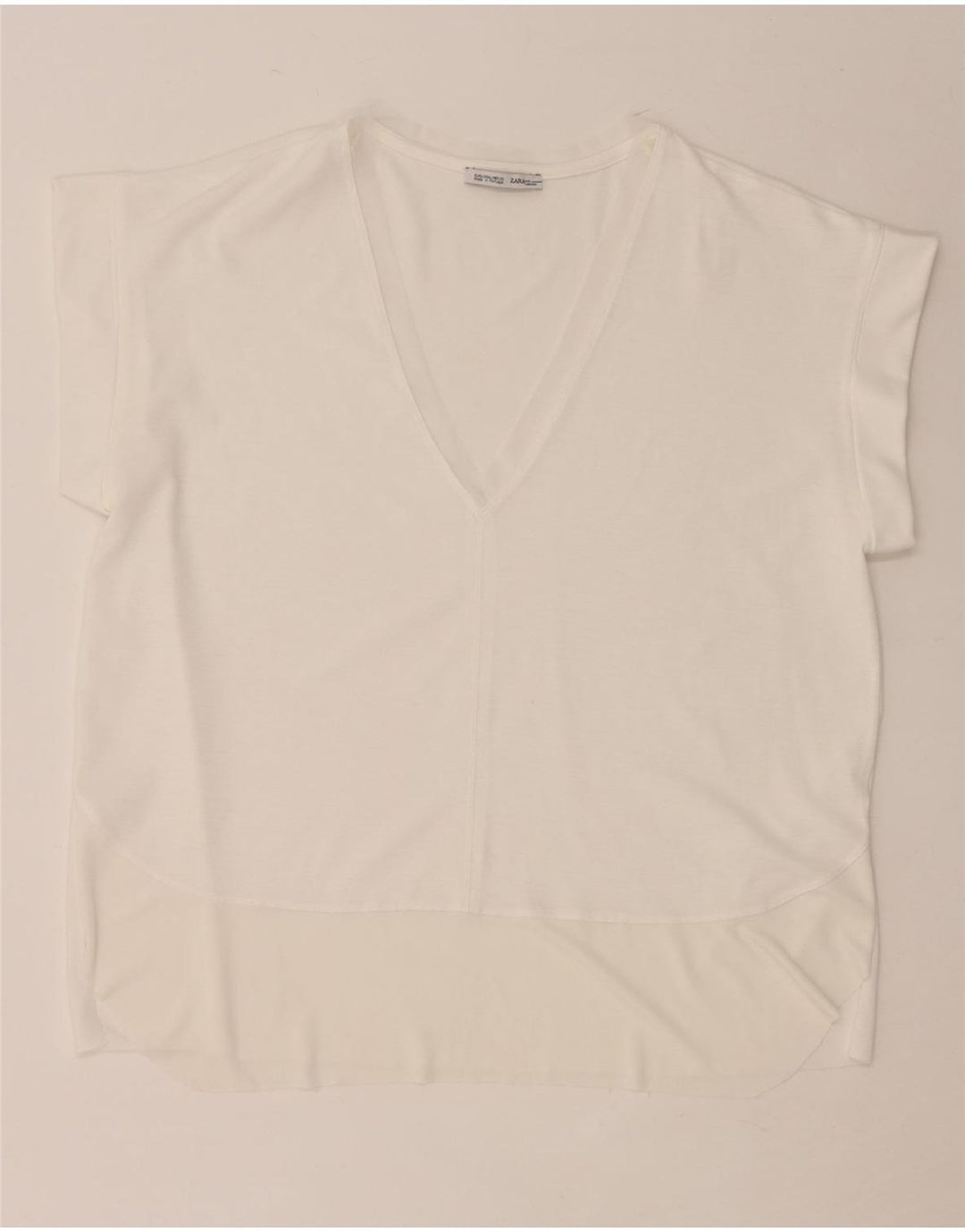 ZARA Womens T-Shirt Top UK 16 Large White