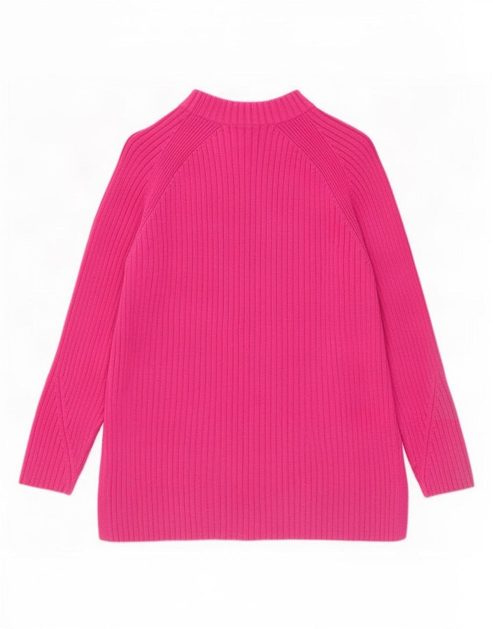 Maglione maglione a collo alto da donna Marks & Spencer UK 14 Cotone rosa medio