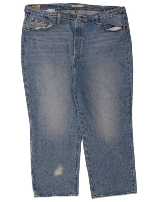 Levi's Womens Ribcage Straight Cropped Jeans US 22 2XL W44 L26 Blue Cotton