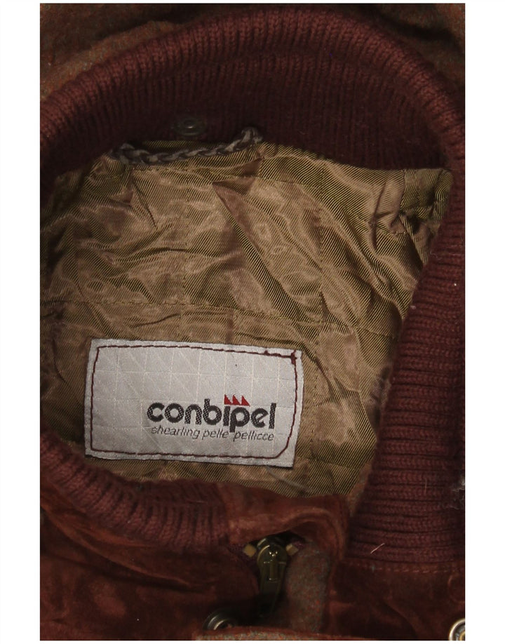 CONBIPEL Giacca scamosciata da uomo con cappuccio UK 40 Large Marrone