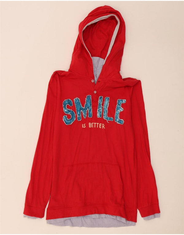 Desigual Felpa con cappuccio grafica per ragazzi 13-14 anni in cotone rosso