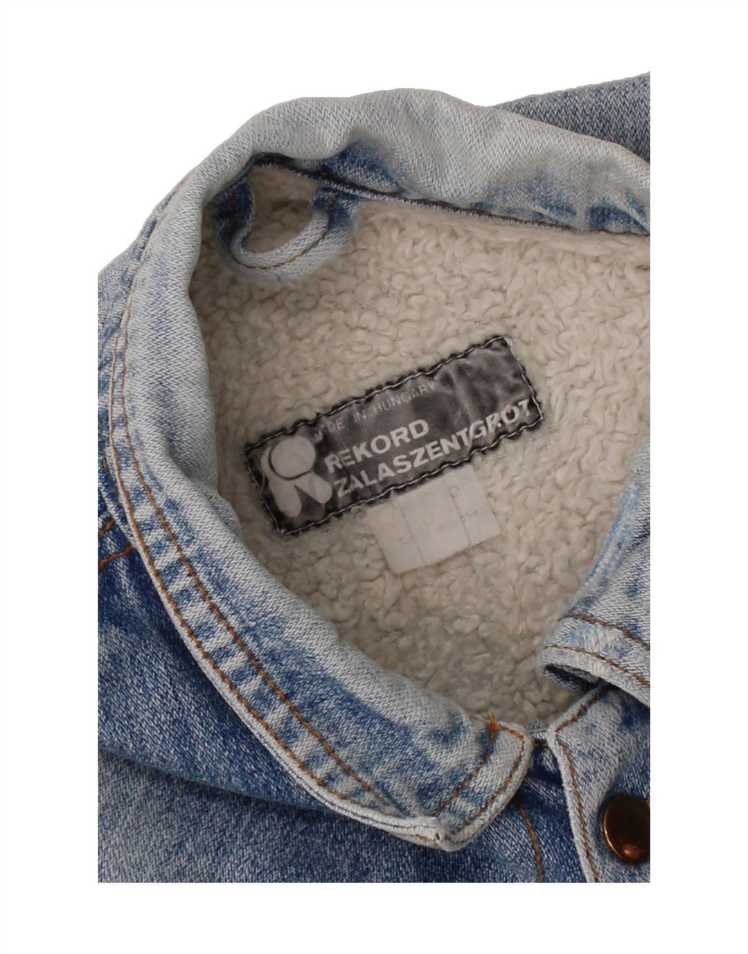 VINTAGE Mens Denim Sherpa Jacket UK 40 Large Blue Vintage Vintage and Second-Hand Vintage from Messina Hembry 