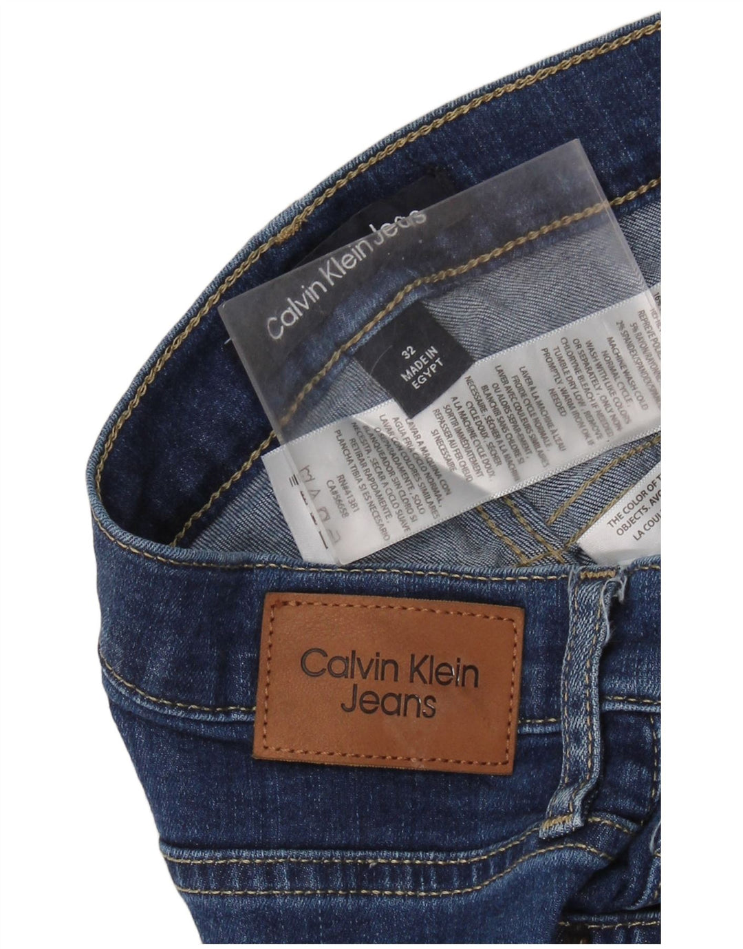 CALVIN KLEIN Jeans Capri da donna W32 L22 Blu Cotone