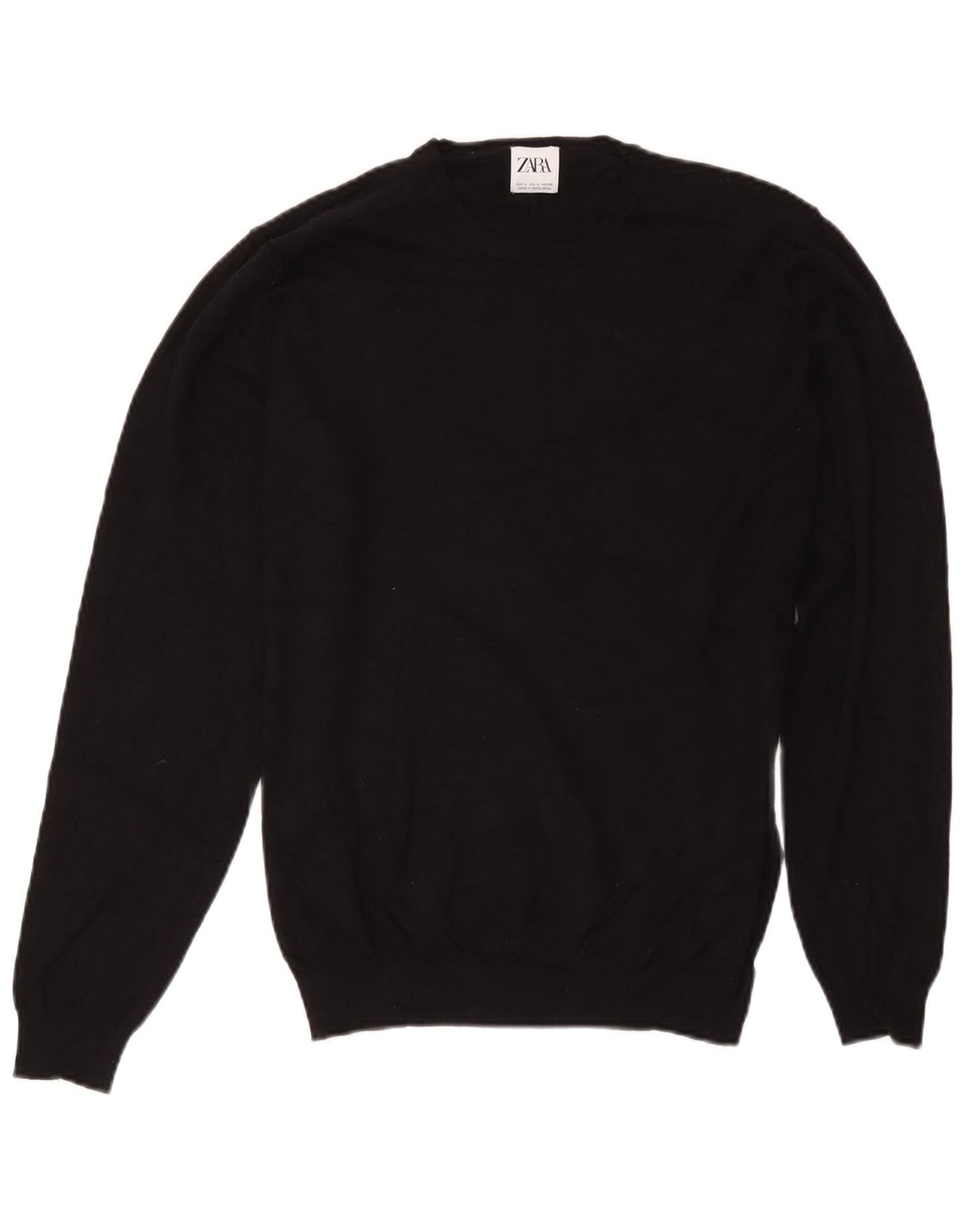 Maglione maglione girocollo da donna Zara UK 14 grande nero
