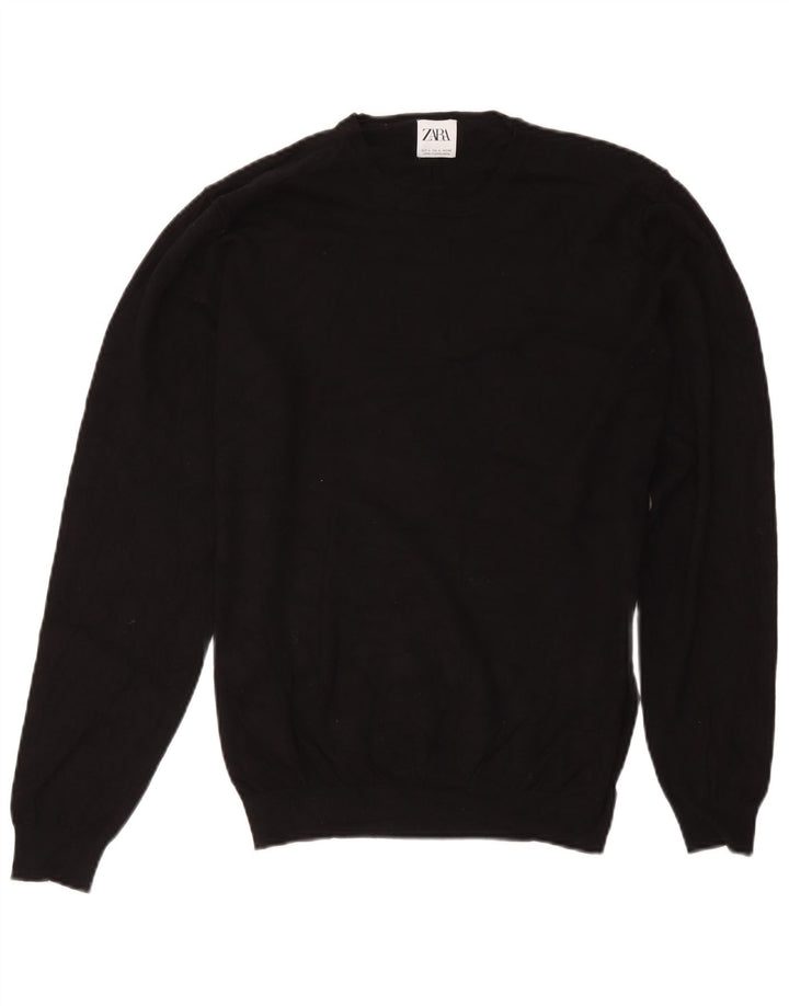 Maglione maglione girocollo da donna Zara UK 14 grande nero