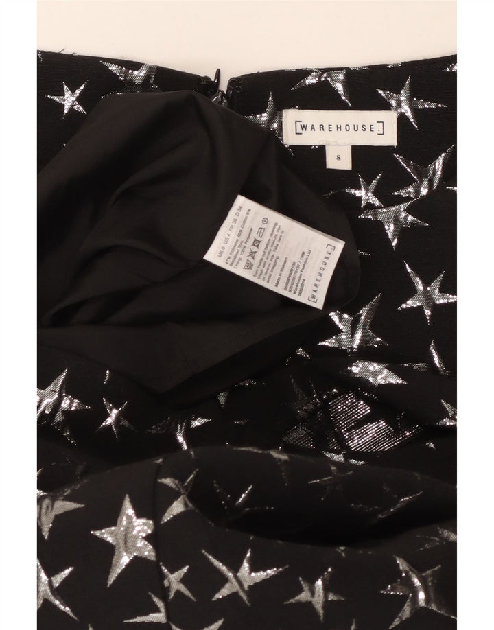 WAREHOUSE Abito tubino da donna con motivo astratto UK 8 piccolo nero