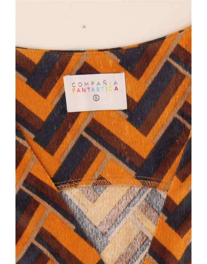 COMPANIA FANTASTICA Womens A-Line Dress UK 10 Small Multicoloured Chevron Vintage Compania Fantastica and Second-Hand Compania Fantastica from Messina Hembry 