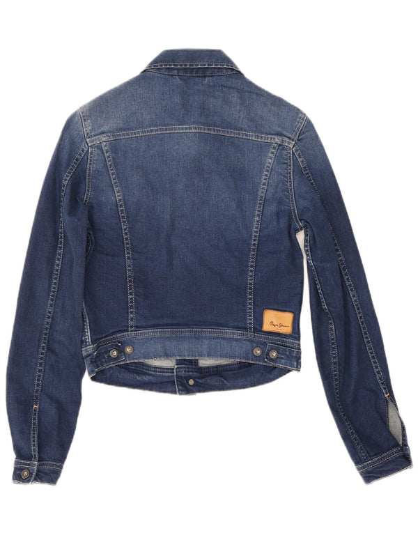 Giacca in denim corta da donna PEPE Jeans UK 10 piccola in cotone blu