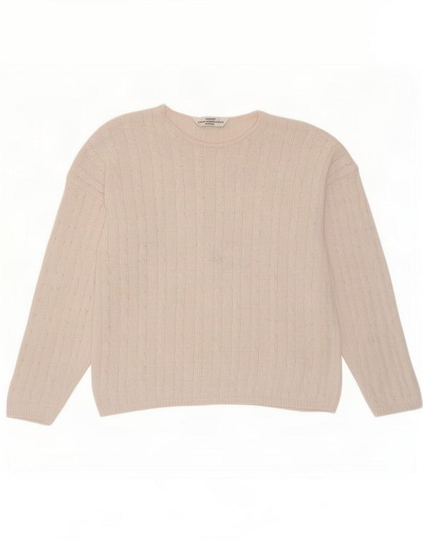 Maglione maglione con scollo a barca da donna Marks & Spencer UK 16 grande cotone rosa
