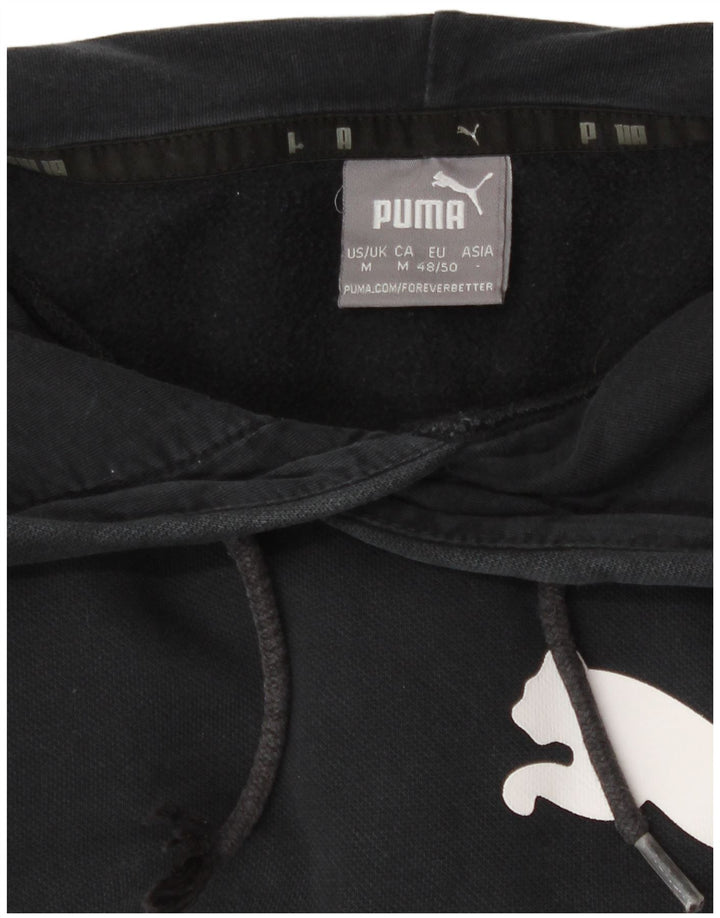 Felpa con cappuccio grafica da uomo Puma, cotone nero medio