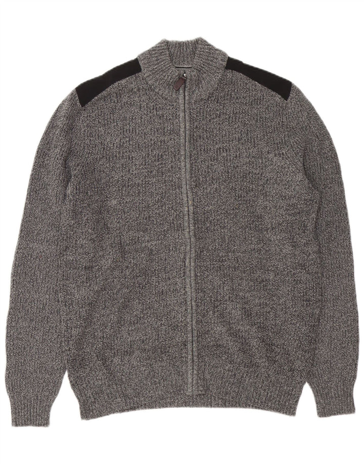 Maglione cardigan da uomo IZOD in cotone color block grigio medio