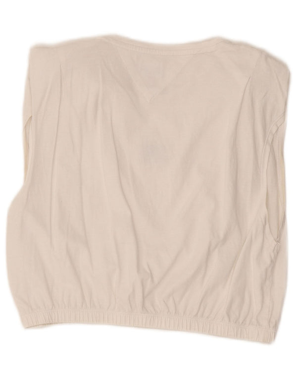 Canottiera corta da donna Tommy Hilfiger UK 14 grande bianca