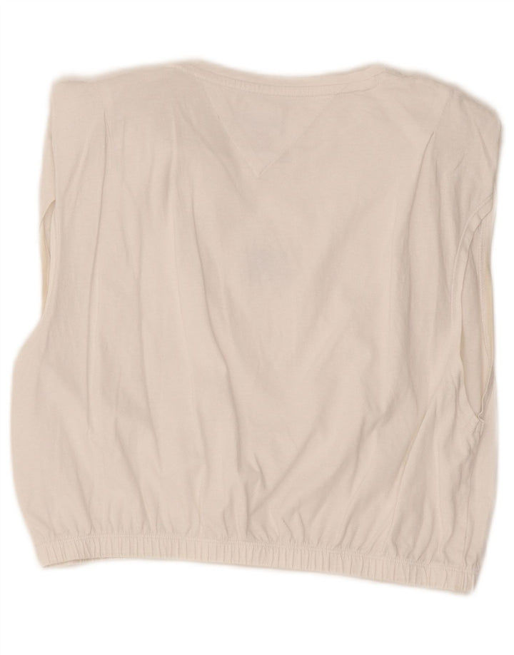 Canottiera corta da donna Tommy Hilfiger UK 14 grande bianca