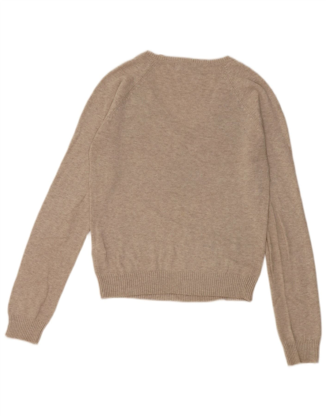 Maglione Zara da donna con scollo a V UK 12 Cotone a rombi/diamante grigio medio