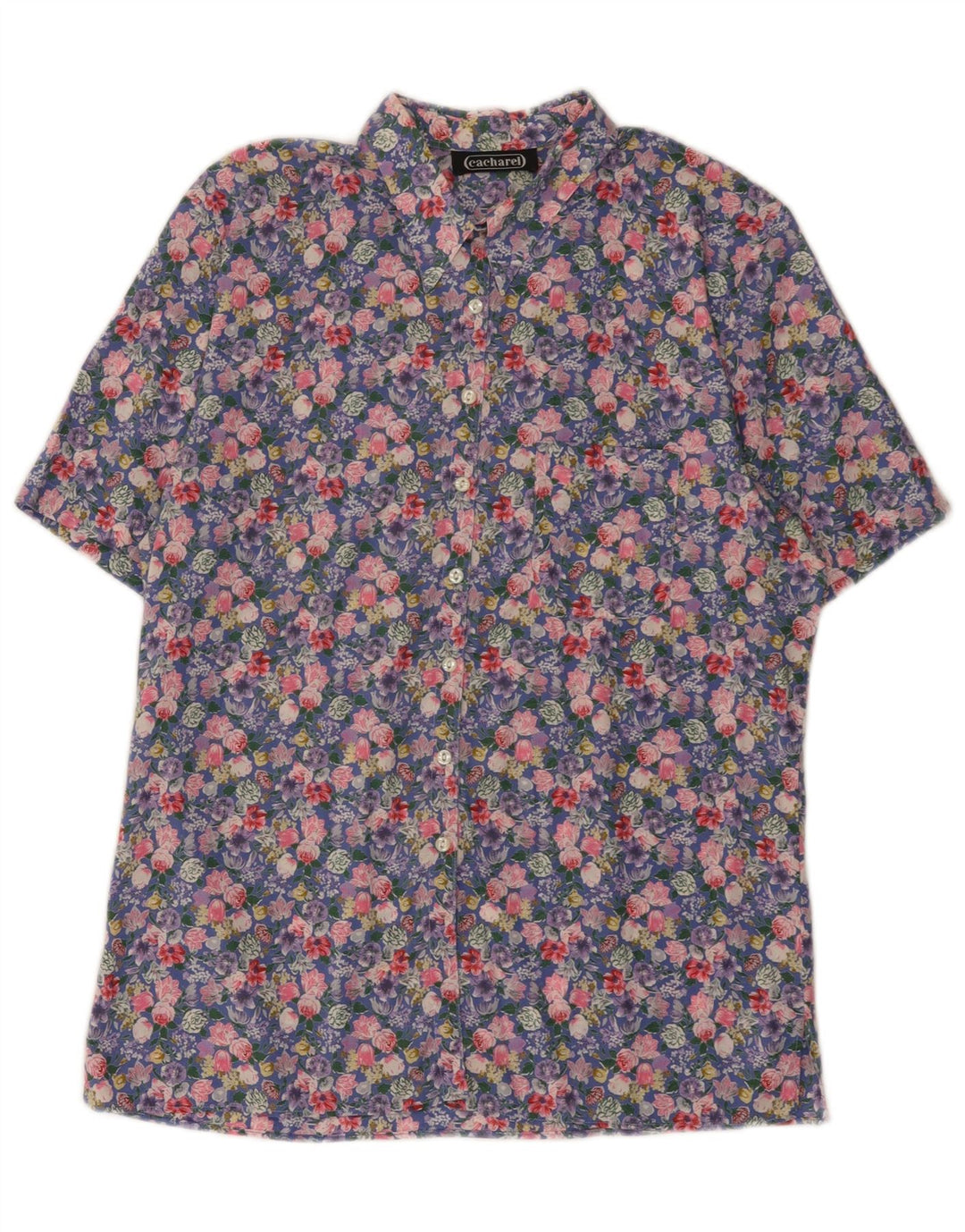 Camicia a maniche corte da donna Cacharel UK 12 Medio Floreale multicolore