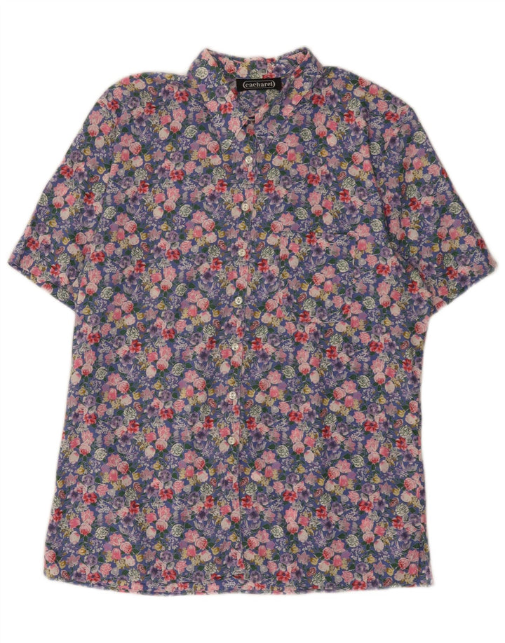 Camicia a maniche corte da donna Cacharel UK 12 Medio Floreale multicolore