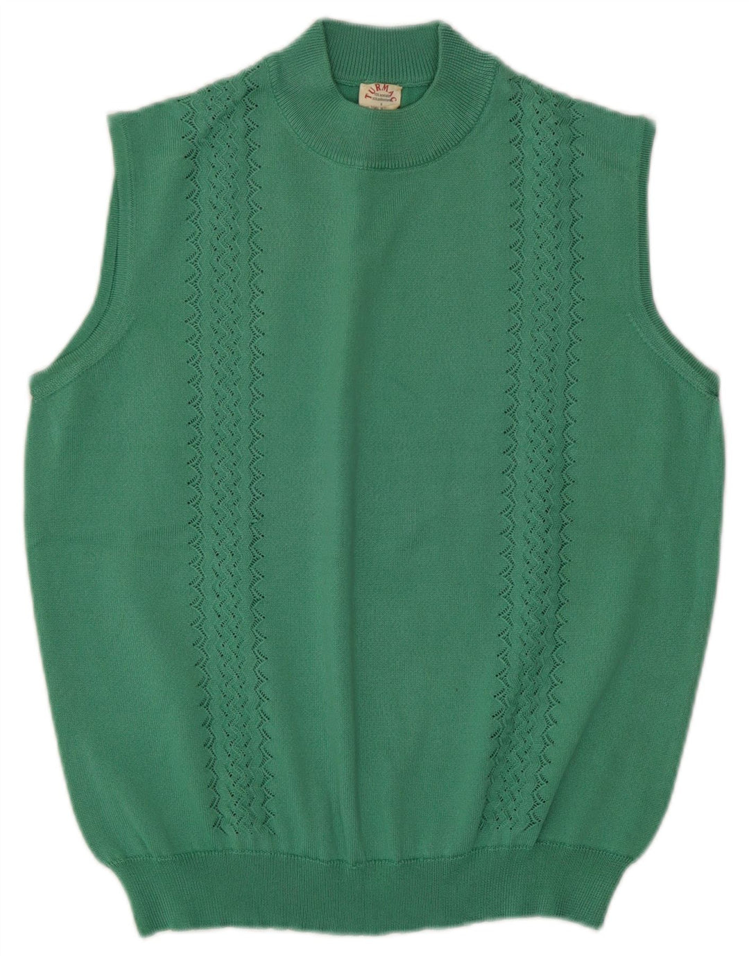 Canotta vintage da donna, canotta UK 14, acetato verde medio