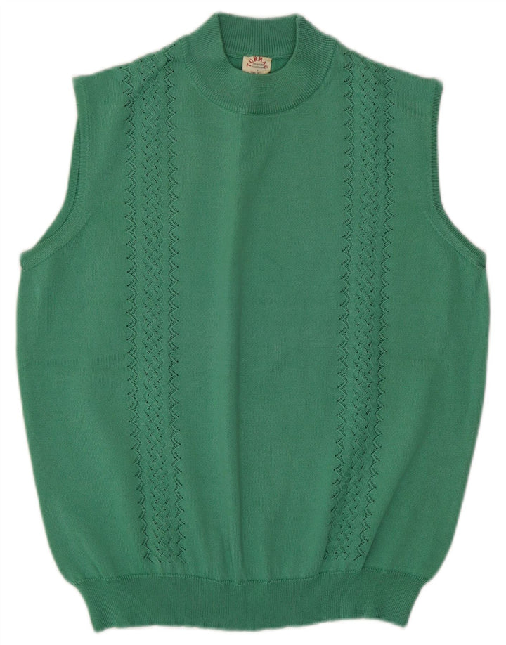 Canotta vintage da donna, canotta UK 14, acetato verde medio