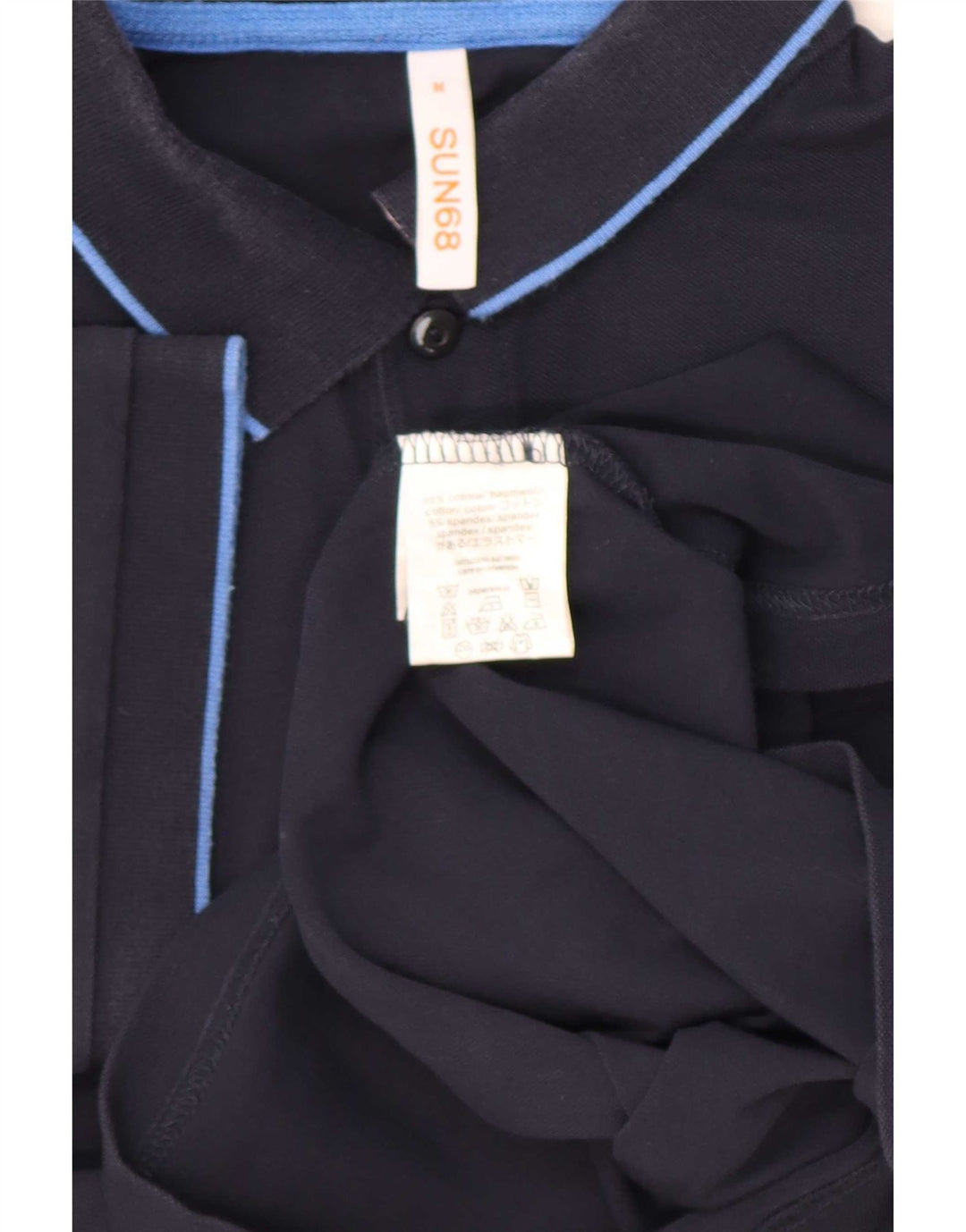 Polo da uomo Sun68 in cotone blu navy medio