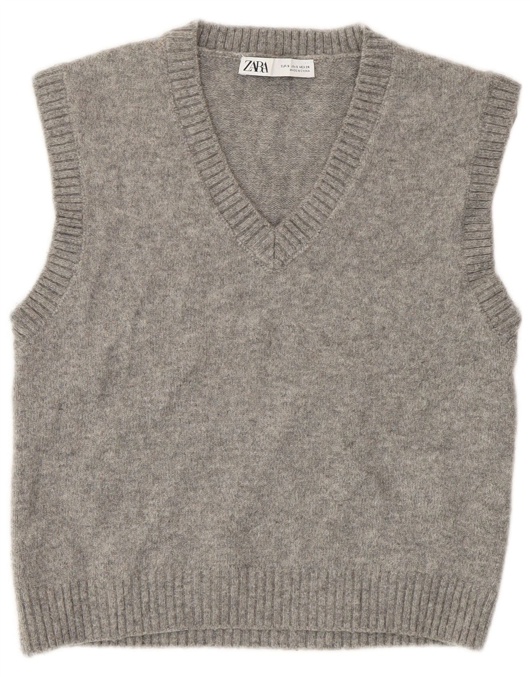 Canotta corta da donna Zara UK 10 piccola grigia
