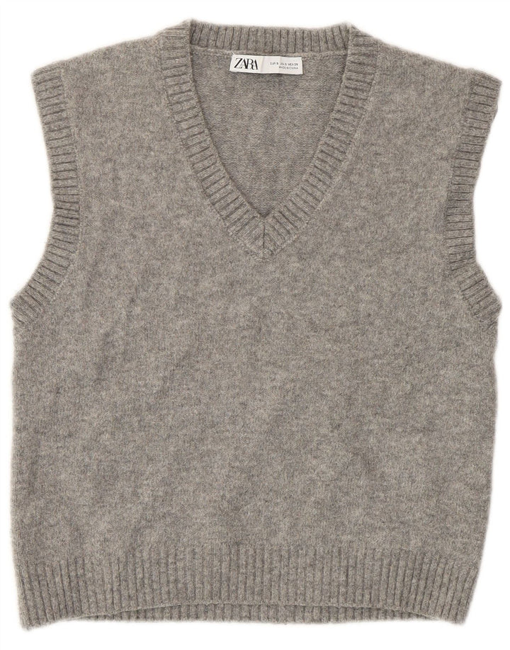 Canotta corta da donna Zara UK 10 piccola grigia