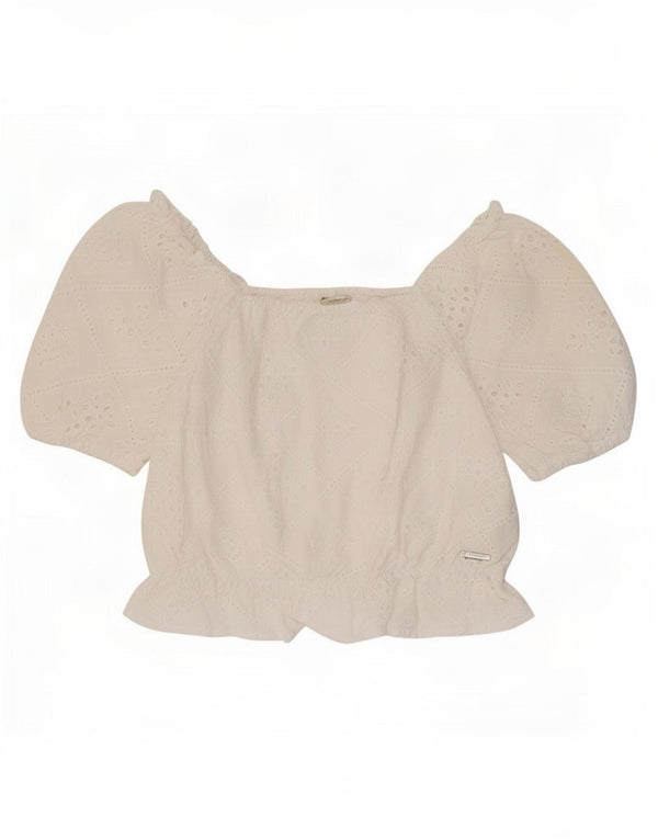 Top corto con spalle scoperte per bambina Guess 13-14 anni in cotone bianco