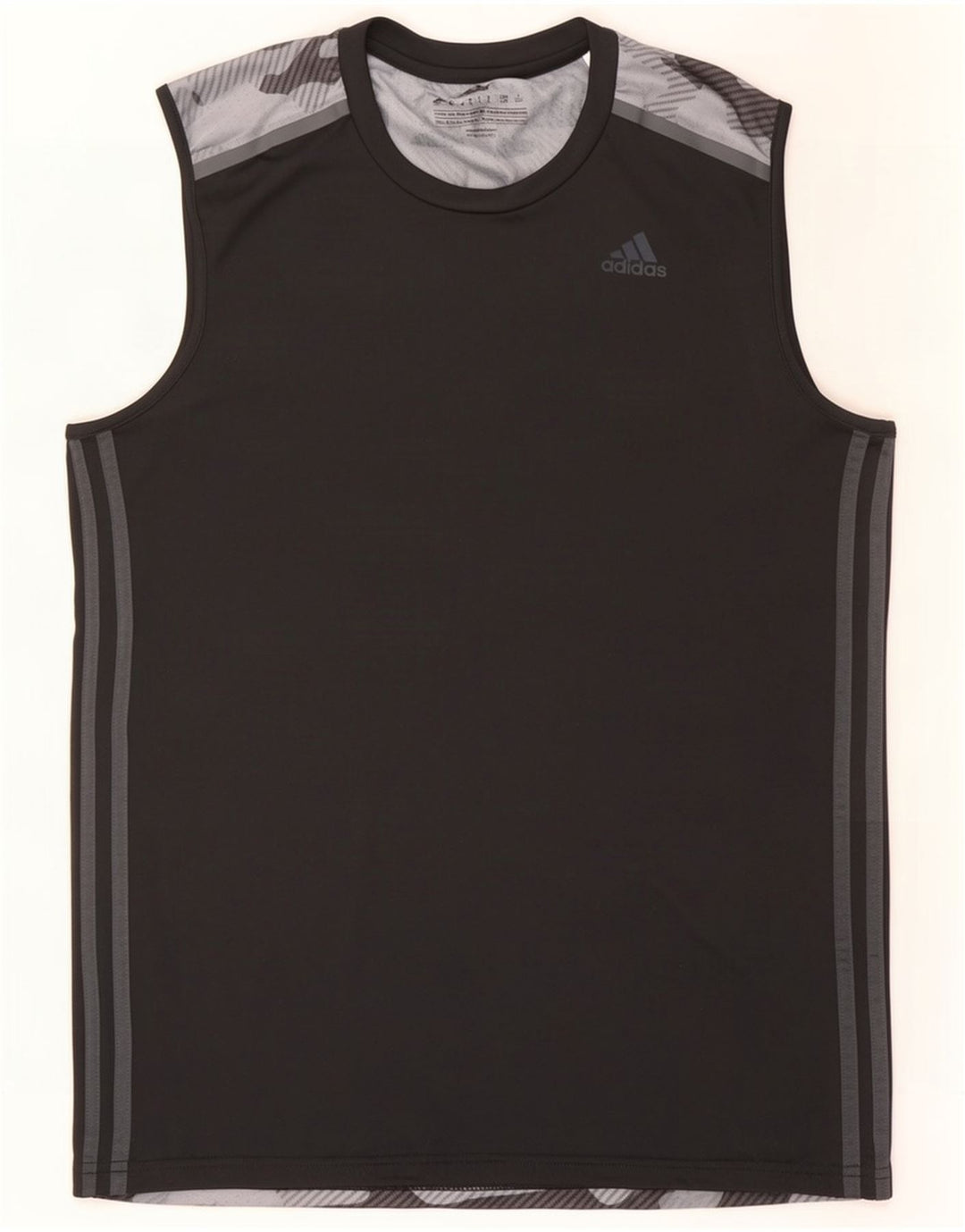 Canottiera Adidas Climacool da uomo grande in poliestere mimetico nero