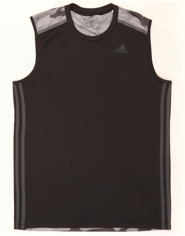 Adidas Mens Climacool Vest Top Large Black Camouflage Polyester