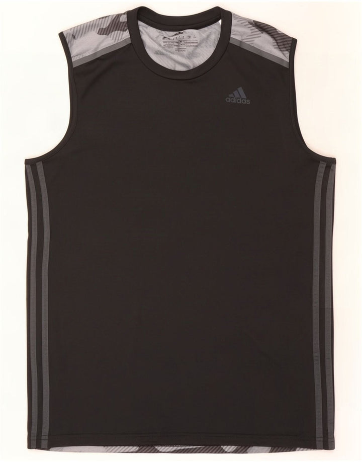 Canottiera Adidas Climacool da uomo grande in poliestere mimetico nero