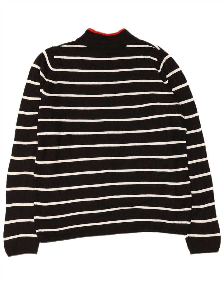 MARKS & SPENCER maglione maglione da donna con collo alto UK 10 piccolo nero