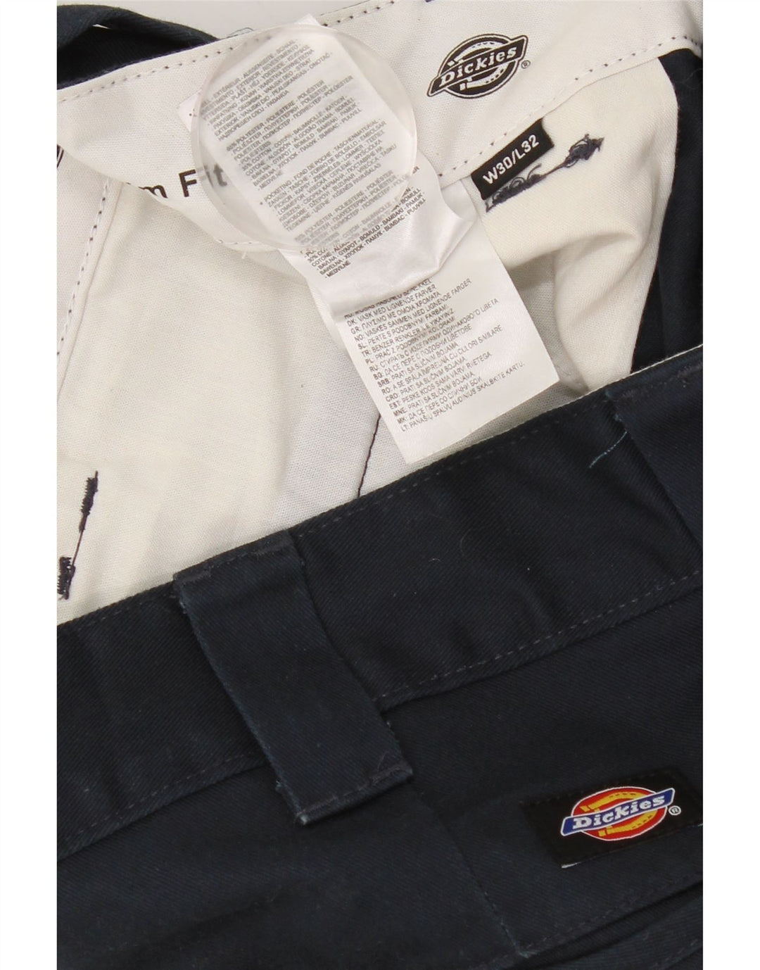DICKIES Pantaloni chino slim fit da uomo W30 L26 poliestere blu navy