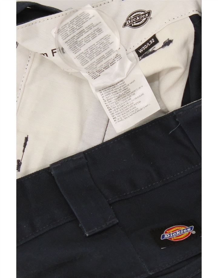 DICKIES Pantaloni chino slim fit da uomo W30 L26 poliestere blu navy